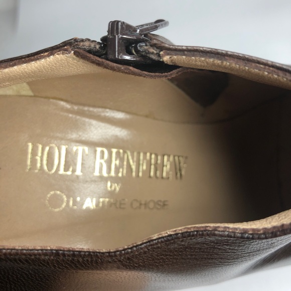 L’Autre Chose Brown Leather Booties 36.5 6.5 - Picture 9 of 13